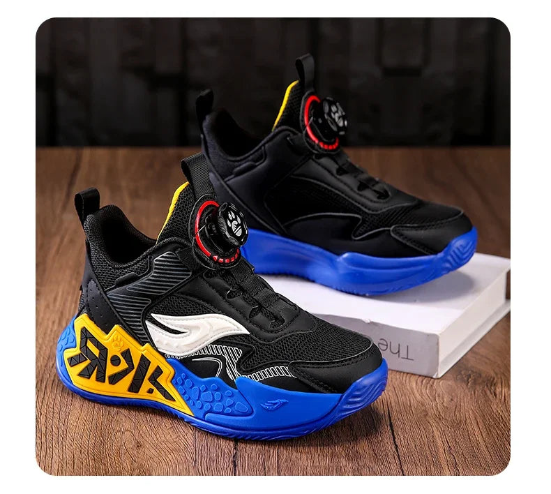 Boys Girls Casual Shoes Outdoor Children‘s Basketball Sneakers Kids Breathable Mesh Athletic Shoes Non-slip Lace-up Running Shoe
