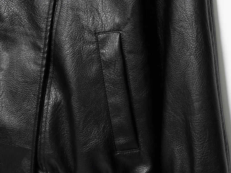 Faux Leather Jacket – Women's Bomber Jacket With Snap Button | Office Outerwear Coat