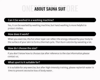 Sauna Suit Unisex Gym Clothing - Full Body Sweating Tracksuit for Weight Loss & Fitness