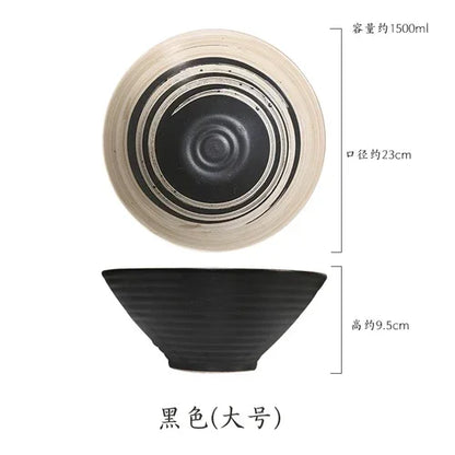 Japanese Ramen Bowl Set - Large Ceramic Tableware for Beef Noodle Soup