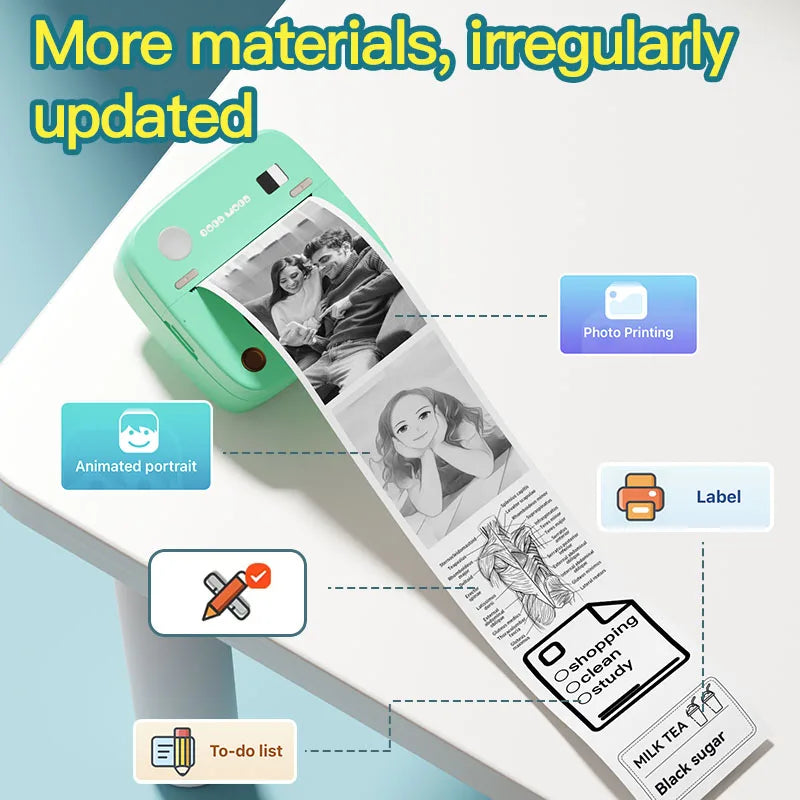 New Photo Sticker Printer  C1Kitchen Label Printer 1200mAh Battery Type-C Smart Bluetooth Mini Printers for iOS Android Phone