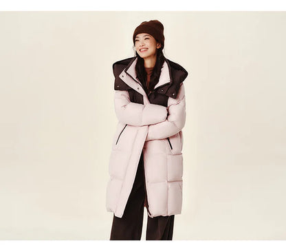 Semir Down Jacket Women Long Length Waterproof Oil-proof Stain-proof 2026 New Winter Detachable Hooded Winter Clothing Coats