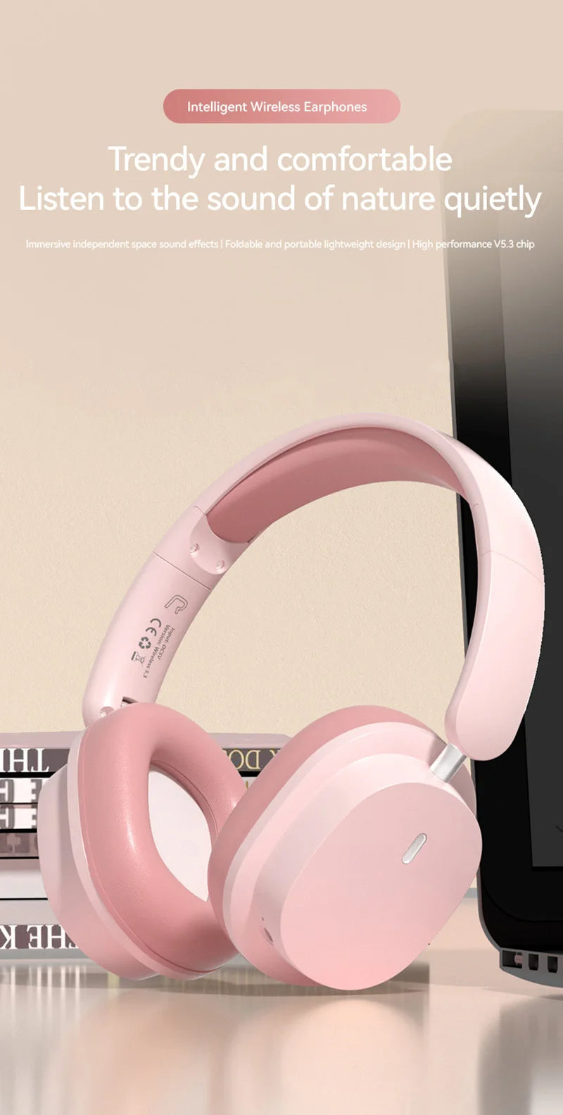 2026 New Foldable Headset Wireless Bluetooth Earbuds Head Mounted Noise Cancelling Earphones Sports with Mic Music Headphones