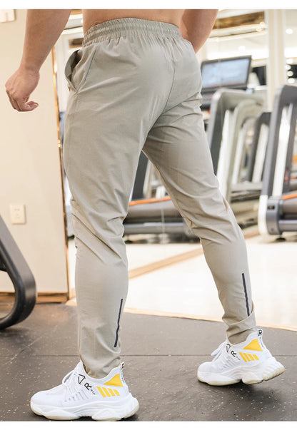Ice Silk Sweatpants Men's Summer Ultra-thin Cooling Dry Fit Sports Pants Running Breathable Trousers Casual Fitness Leg