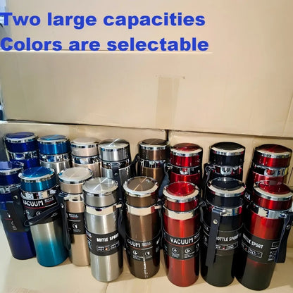 800ml/1000ml 316 Stainless Steel Thermos Cup Sports Home Travel Kettle Portable Sling Kettle Large Capacity Outdoor