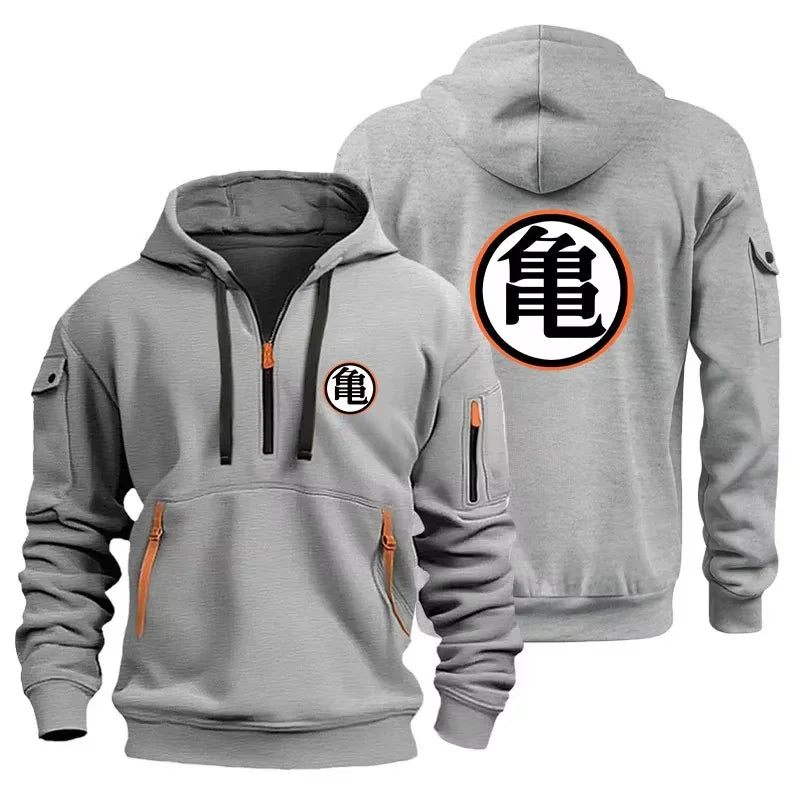 Dragon Ball Goku Cosplay Hoodie DBZ Half Zipper Casual Sweatshirt Comfortable Versatile Daily Wear Anime Fan Gear