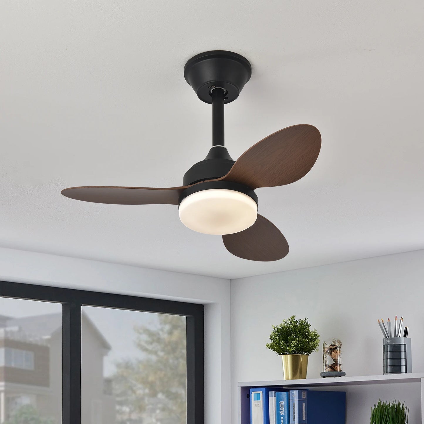 Ceiling Fan With Light,25 Inch/42 Inch/52 Inch Low Profile Ceiling Fan with remote control, For Indoor and Covered Outdoor