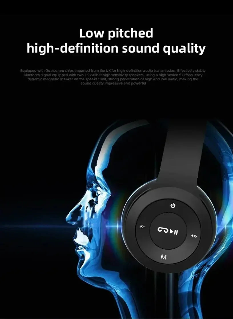 P47 Wireless Bluetooth Headphone With Microphone Foldable Headsets Bass HiFi Sound Music Stereo Earphone For Smartphones TV Game