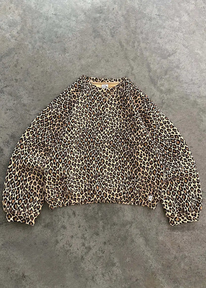Y2K Leopard Print Hoodie – Unisex Harajuku Hip Hop Style Zip-Up Pullover Sweatshirt for Couples