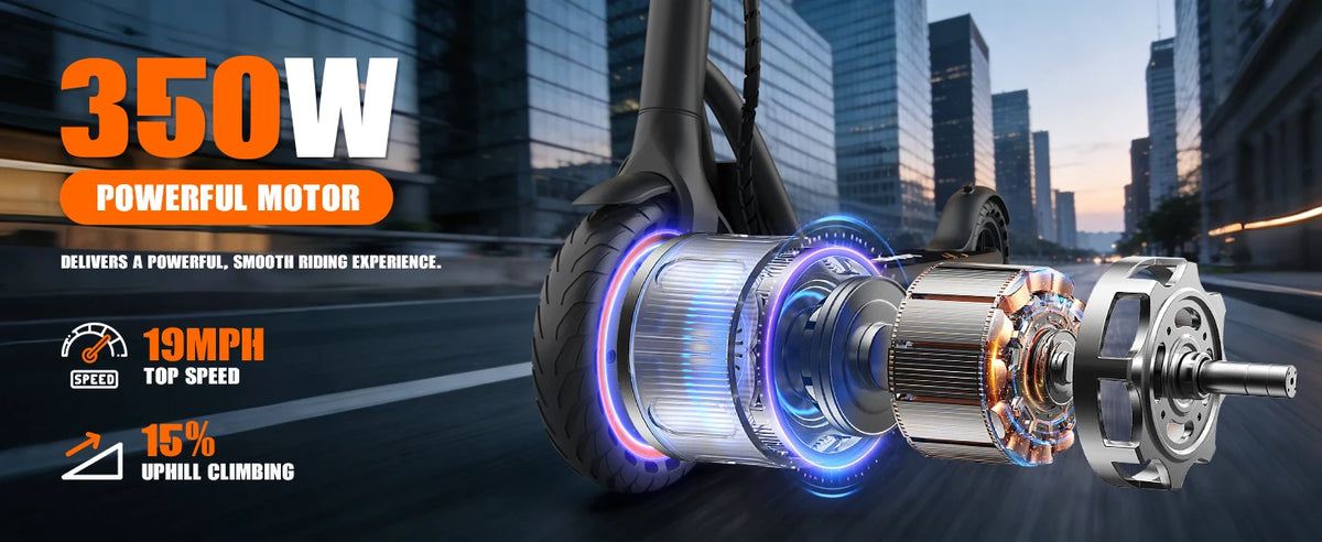 2026 New 8.5‘’ Electric Scooter Solid Tire 350W 19mph APP Smart Control 4 Speed Modes Foldable E-Scooter 16miles Max Range for Campus Commuting