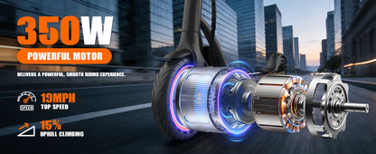 2026 New 8.5‘’ Electric Scooter Solid Tire 350W 19mph APP Smart Control 4 Speed Modes Foldable E-Scooter 16miles Max Range for Campus Commuting