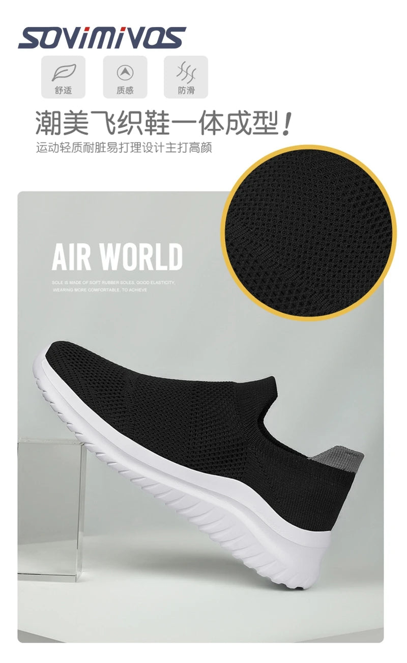 Outdoor Super Light Men Sneakers Fashion Breathable Running Sport Shoes Quality Slip-on Unisex Athletic Footwear 2022 Hot Sale