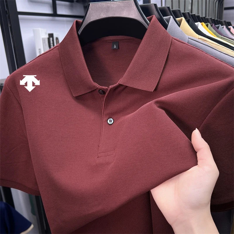 Mercerized Cotton100% Men's Summer Luxury Brand Short Sleeves Polo Shirt 25 Colors Choose From T-Shirt Business Leisure Men Top
