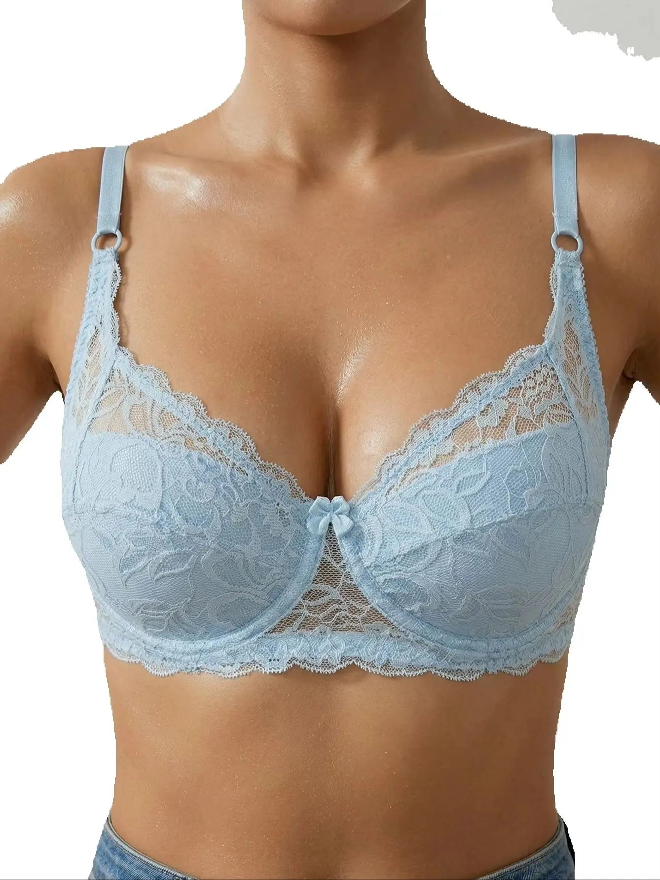 Lace Women's Bra Breast Cover Summer Thin Cup Underwear Adjustable Push Up Bras Underwire Sexy Bralette Lingerie