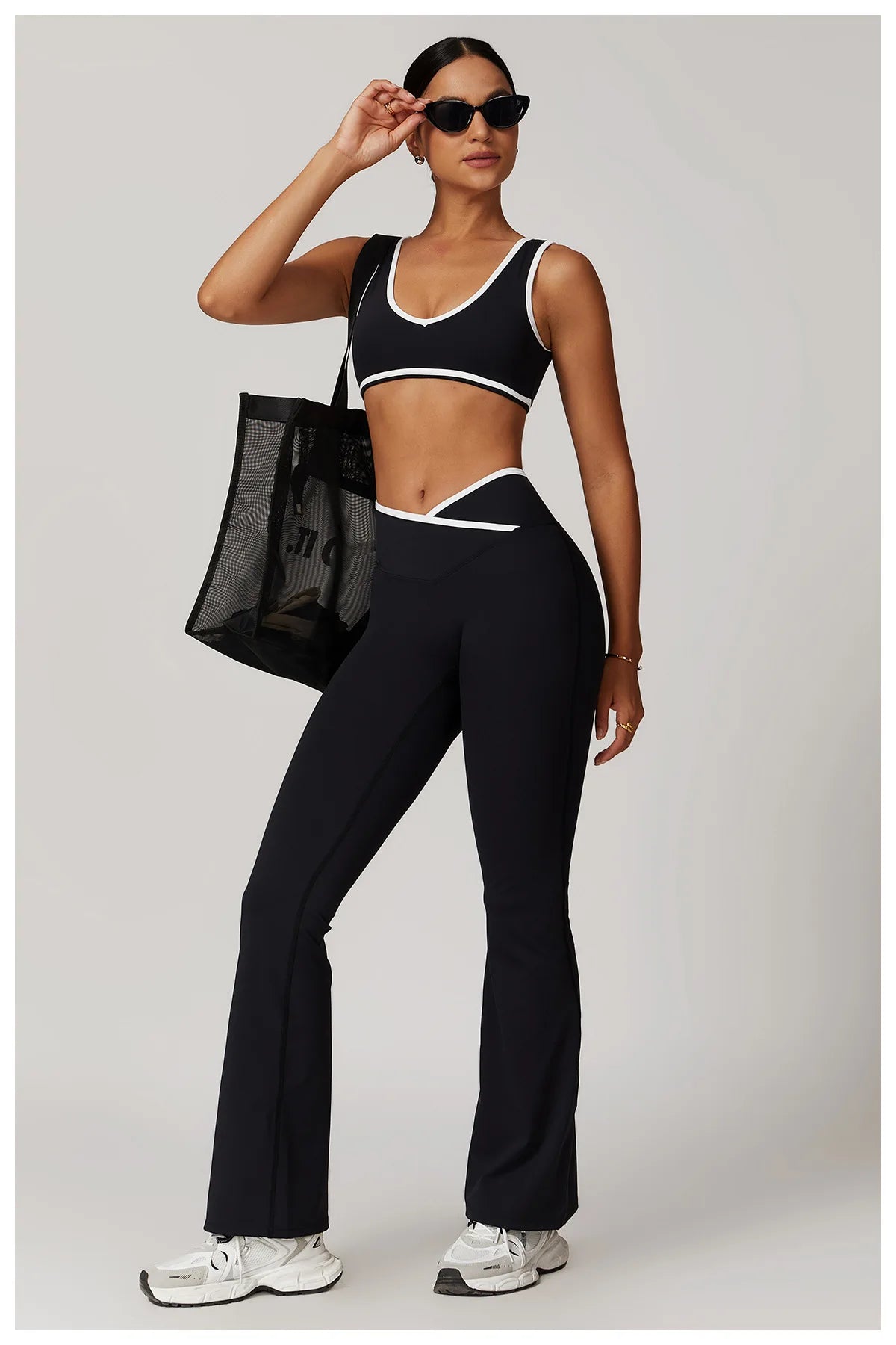 Yoga Workout Set – High Waist Leggings & Sports Bra Outfit | Breathable Fitness Sportswear
