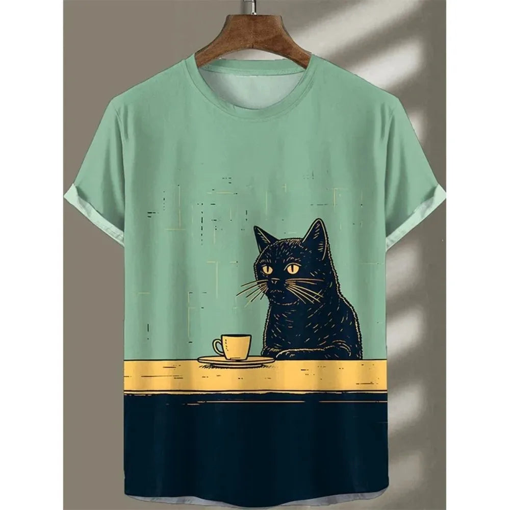 Japanese Art Style Summer 3D Printed Large-sized Men's T-shirt Is Loose and Comfortable Suitable for Daily Wear