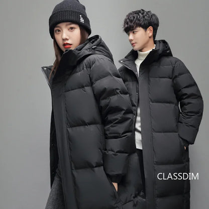 New Winter Duck Down Coats Men Hooded Long Puffer Jackets Unisex Casual Parkas Quality Couples Outdoor Windproof Warm Jackets 3X