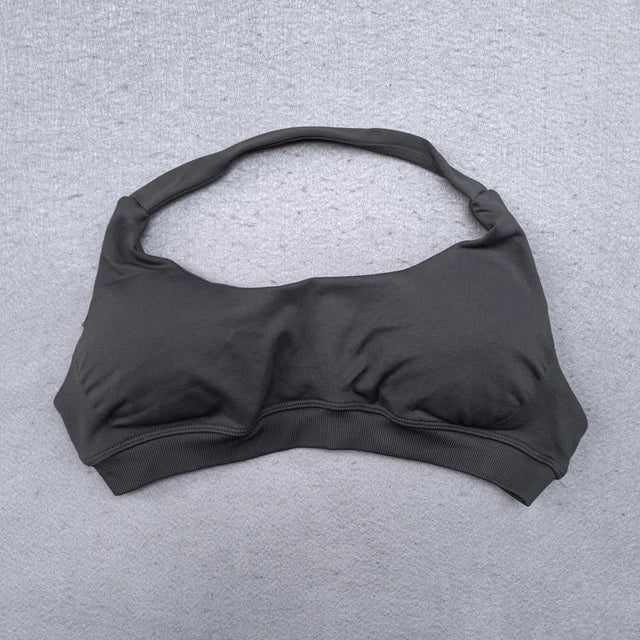 Shorts Set 2 Pieces Seamless Yoga Set Workout Tracksuit Women Halter Sport Bra And Low Waist Scrunch Bum Gym Shorts Suits
