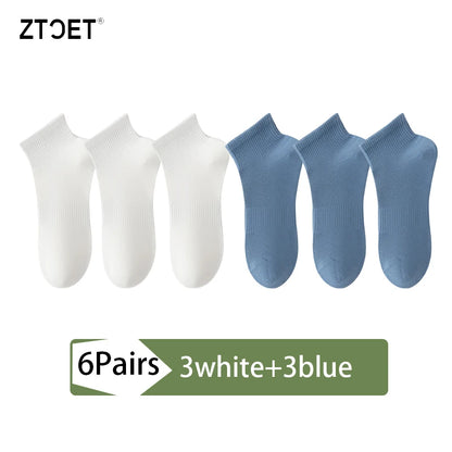High Quality 6Pairs Men Socks Short Combed Cotton Mesh Breathable Odor proof and antibacterial Spring Summer for Male sock New