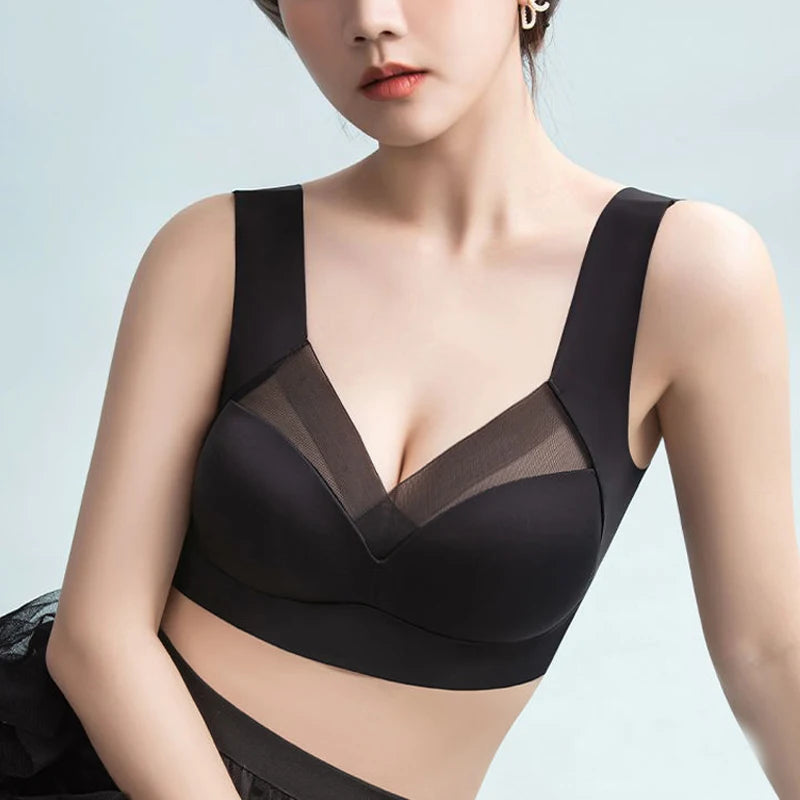 1pcs Women Bras Plus Size Seamless Bra Bralette Backless Ladys Mesh Brassiere Vests Female's Sport Anti-sagging Underwears L-6XL