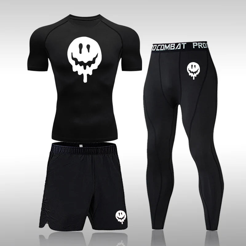 Men's Compression Running Set | Long Sleeve Running Top & Athletic Compression Gear for Fitness