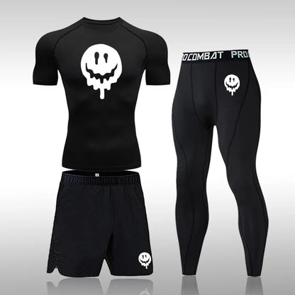 Men's Compression Running Set | Long Sleeve Running Top & Athletic Compression Gear for Fitness