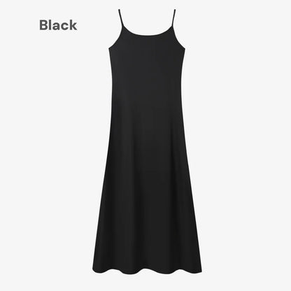Elegance Satin Dress Set - Adjustable Mockneck Top & Knitted Cross Maxi Floor Length