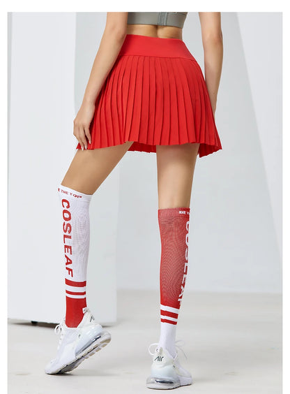 Women Sports Mini Pleated Skirt Golf Tennis Skirts High Waist Double Layer Gym Fitness Running Yoga Athletic Workout Skort