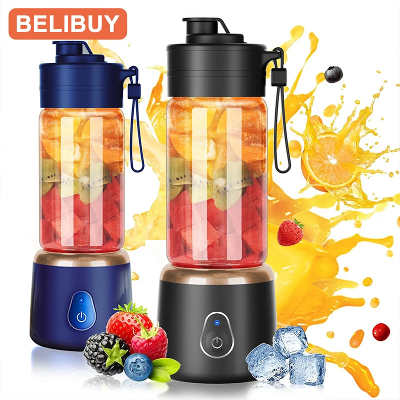 Portable Electric Blender - 600ML USB Rechargeable Fruit Mixer  Smoothie Maker