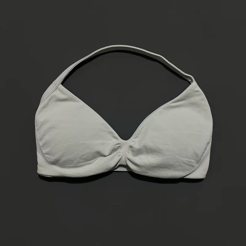 Impact Sports Bra - High Support Strappy Halter Bra With Removable Pads