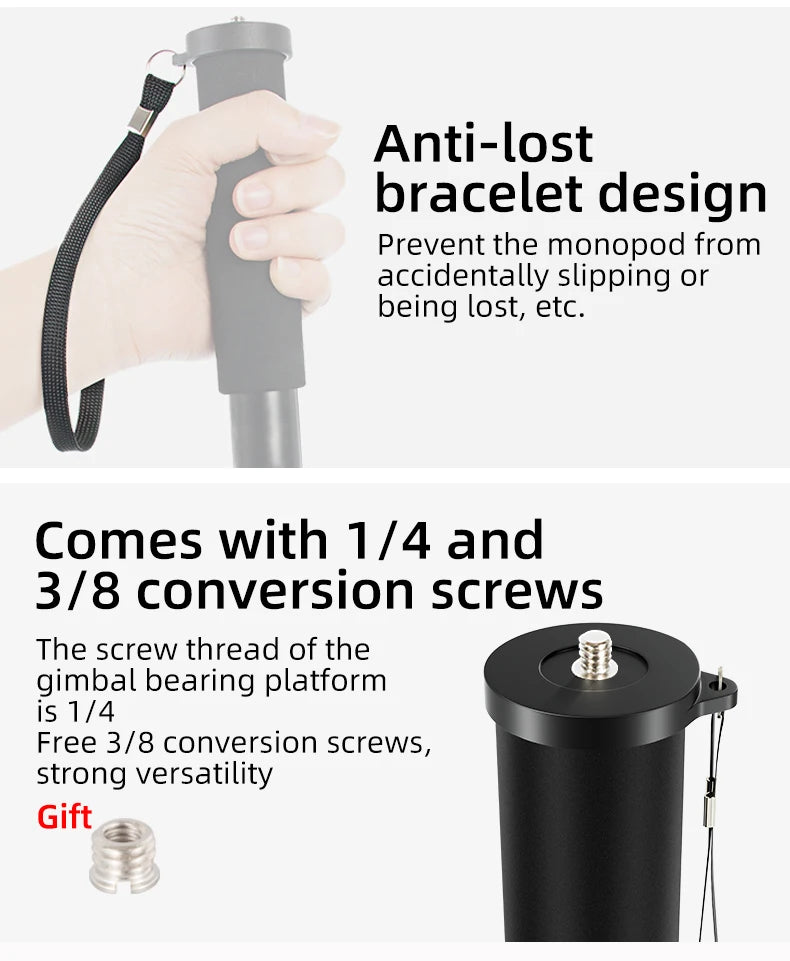 BEXIN Lightweight Monopod Aluminium DSLR Camera Tripod Camera Mount Adapter Support Monopod For Nikon Sony Camera