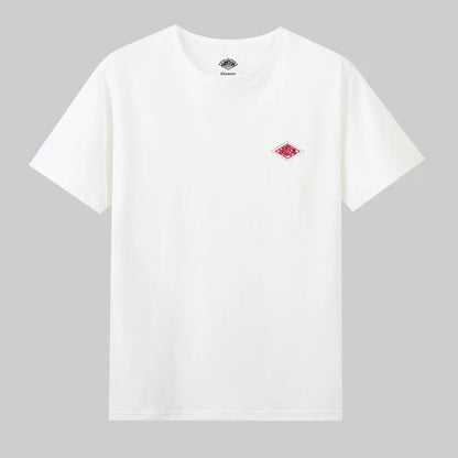 2025 Exported To Japan Orders Classic Embroidery Fashion Solid Simple Loose Short Sleeve Cotton Couple T-shirt Men/Women Top