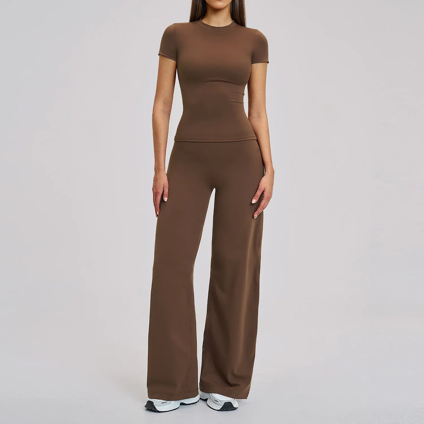 Women's Fitness Set Gym Tracksuit Breathable Sports Bra Flared Trousers Suit Workout Clothing Sportswear Female Athletic Wear