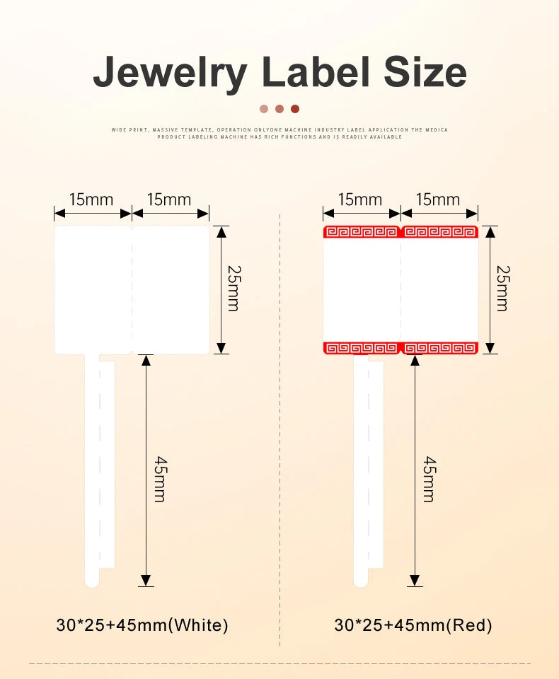 Self-adhesive Jewelry Label for DETONGER P1 Mini Portable Thermal Label Printer Wireless Inkless Logo Sticker Printer