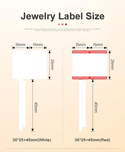 Self-adhesive Jewelry Label for DETONGER P1 Mini Portable Thermal Label Printer Wireless Inkless Logo Sticker Printer