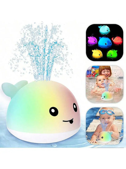 Baby Bath Toys, Toddler Bath Toys for Kids Ages 1-3, Light Up Whale Bath Toy Sprinkler, Pool Water Table Infant Baby Toys 6-12-1