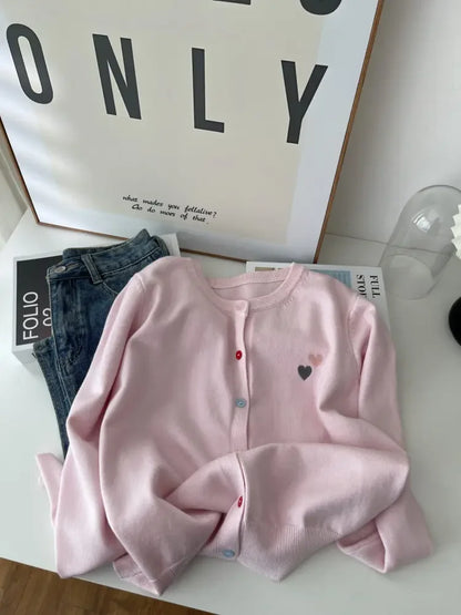 Fashion Versatile Women Sweater 2026 Autumn Winter Elegant Embroidered Women Knit Cardigan Long Sleeve Unique Colorful Buttons