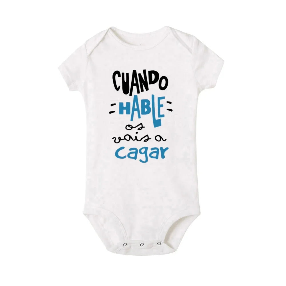 When I Talk You Mess Up The Gift Print Baby Rompers Infant Bosysuit Baby Cute Cloths Newbron Short Sleeve Bodysuits Toddler Gift