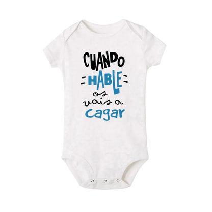 When I Talk You Mess Up The Gift Print Baby Rompers Infant Bosysuit Baby Cute Cloths Newbron Short Sleeve Bodysuits Toddler Gift