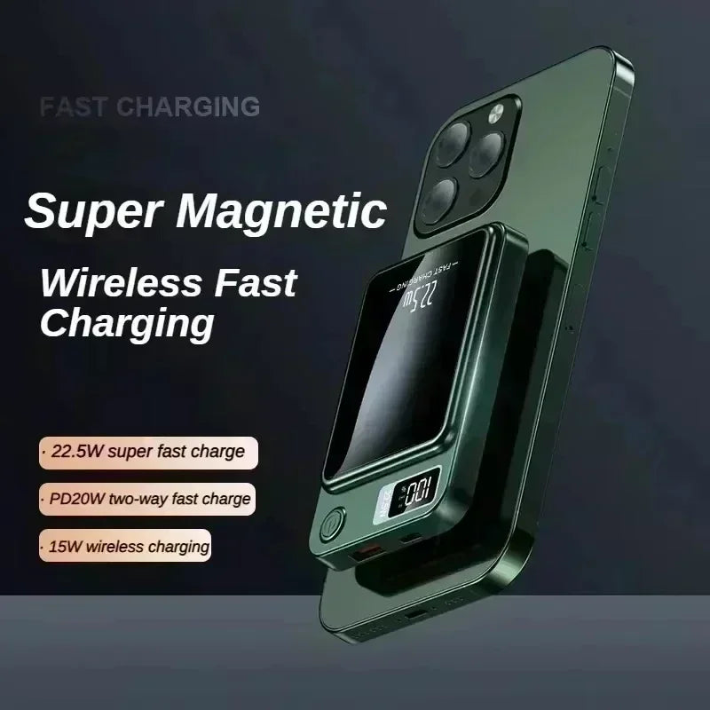 Lenovo Magnetic Wireless Power Bank 500000mAh PD22.5W Large Capacity Fast Charging External Battery For iPhone Huawei Samsung