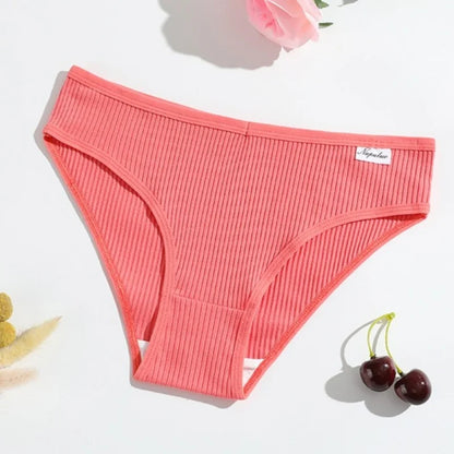 3Pcs/Set Cotton Panties Women Solid Color Soft Breathable Briefs Female Underpants Comfort Stretch Sexy Lingerie S-XL