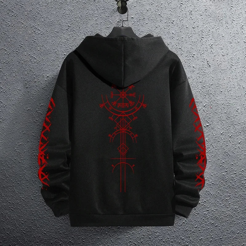Black Men's Hoodie – Autumn Winter Casual Sweatshirt | Sporty Jogging Pullover