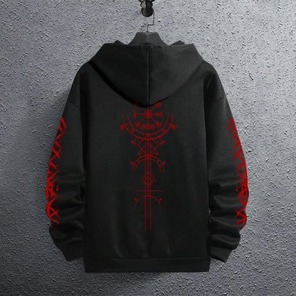 Black Men's Hoodie – Autumn Winter Casual Sweatshirt | Sporty Jogging Pullover