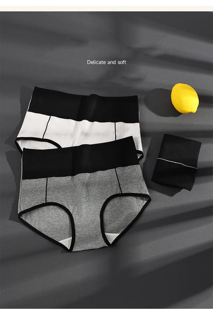 4Pcs High Waist Cotton Women's Panties Body Shaper Underwear Plus Size 4XL Breathable Underpants Soft Panty Slim Female Briefs