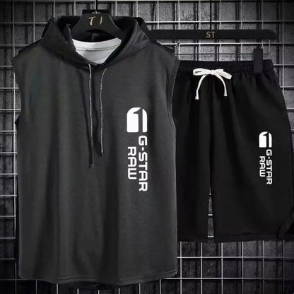 Men's track suit summer sportswear two-piece t-shirt shorts brand tracksuit jogging men's sports suit fitness clothes exercise