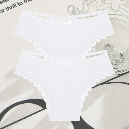 Cotton Panties Women - Sexy Lace Brazilian Briefs Low Waist Breathable Underwear