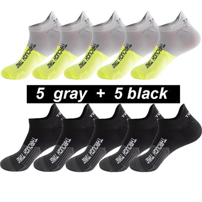 10 Pairs/Lot High Quality Men's Ankle Socks Athletic Fitness Running Socks Breathable Spring Summer Mesh Casual Short Sock Gifts