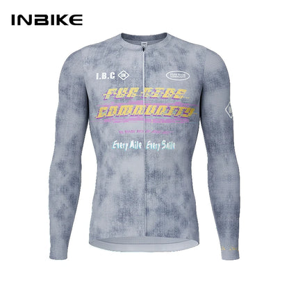 Men's Cycling Jersey Set - Quick Dry Long Sleeve Jersey & Mountain Bike Bib Shorts