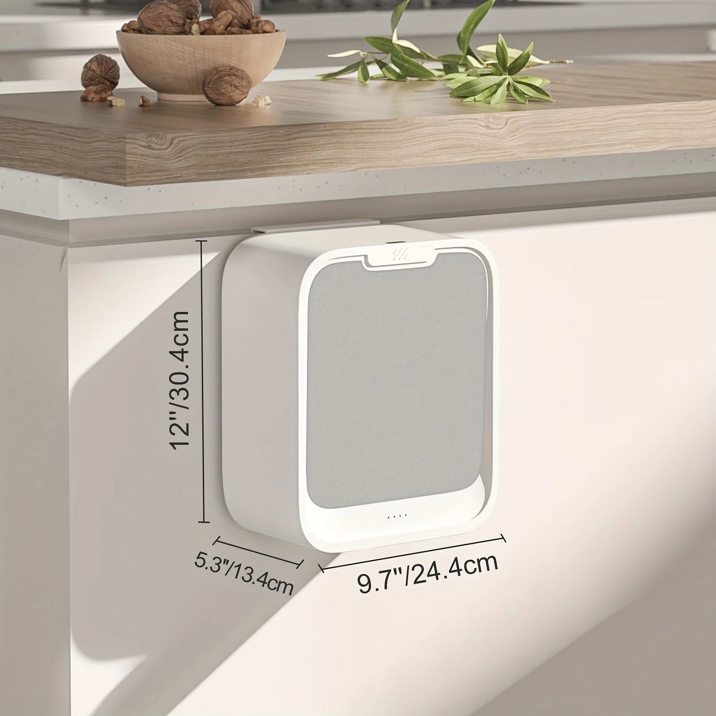Motion Sensor Wall-Mounted Trash Can - Smart Kitchen Waste Bin with Lid for Cabinet Door