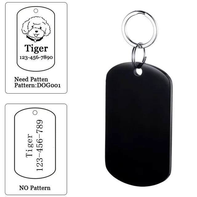 Dog ID Tag Free Engraving Name Tel Pet Collar Harness Pendant Clothes Accessories For Cat Custom Puppy Kitten Leash Pet Supplies